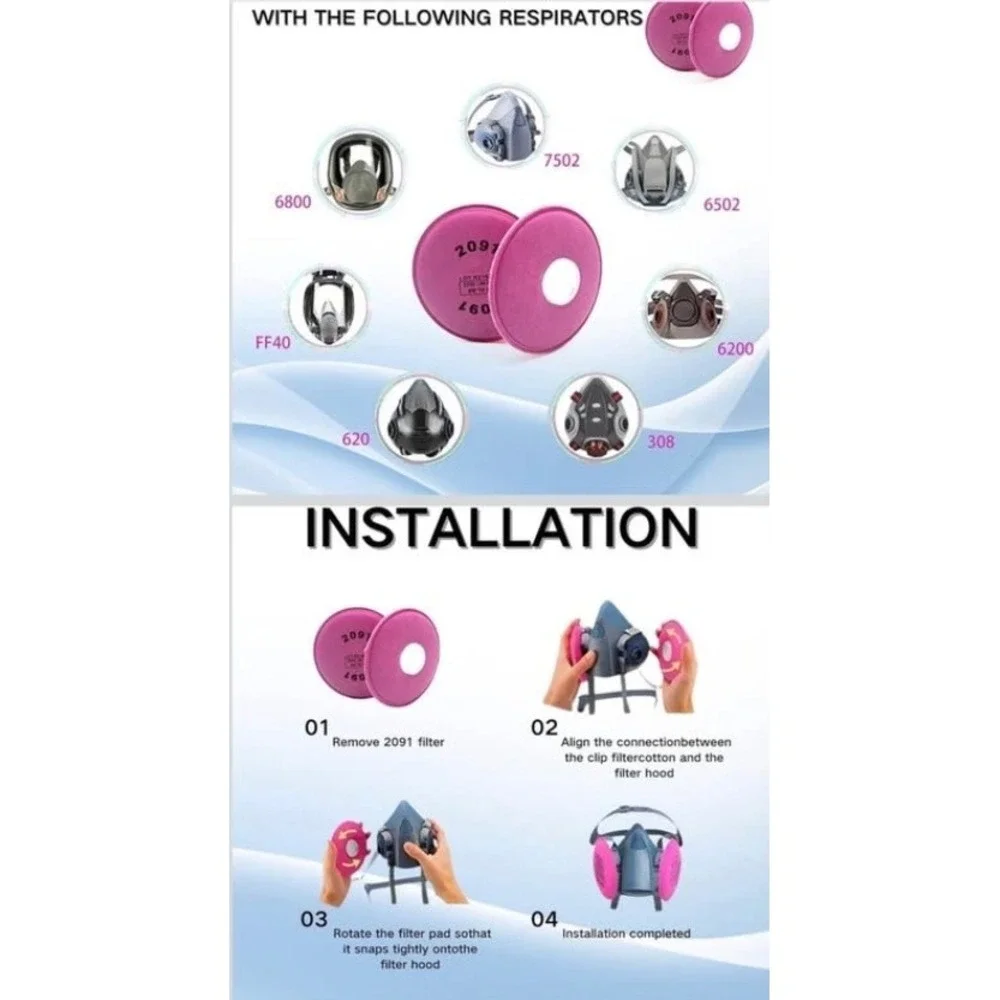 32Pieces(16Pack) 2091 Particulate Filter,2091 Filter Compatible with‎ 6000 6200